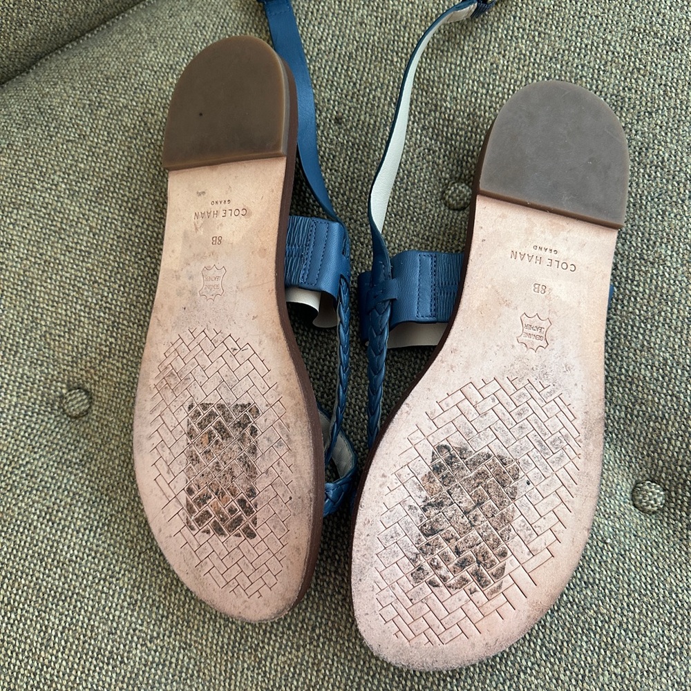 Cole Haan Leatger Grandseries Women's Blue Sandals Sz 8 - Picture 2 of 3